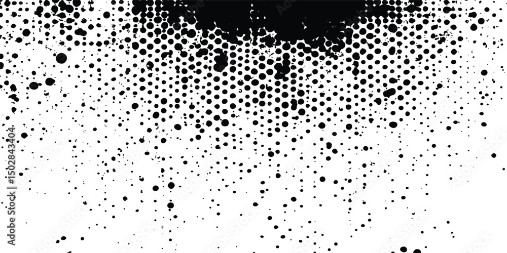 Leinwandbilder Vector halftone dot pattern texture template, Vector modern abstract black splat grunge background with halftone dots pattern texture.