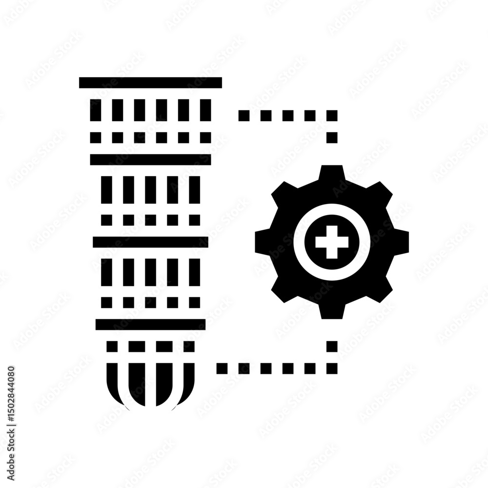 Poster hardware scalability quantum computer glyph icon vector illustration