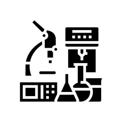 lab equipment research development glyph icon vector illustration