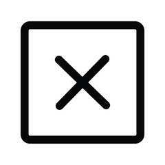 Obraz premium Cancel Vector Icon. x or deny line art vector icon for apps and websites. cancel icon,vector illustration. Flat design style. vector cancel icon illustration isolated on White background