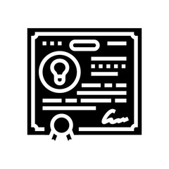 patent application research development glyph icon vector illustration