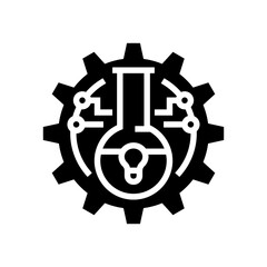 scientific experiment research development glyph icon vector illustration