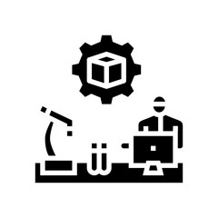 workshop research development glyph icon vector illustration
