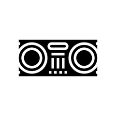 ultrasonic distance sensor glyph icon vector illustration