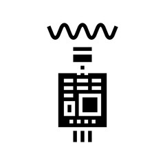 sound sensor waveform glyph icon vector illustration