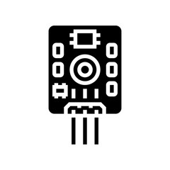 uv light sensor module glyph icon vector illustration