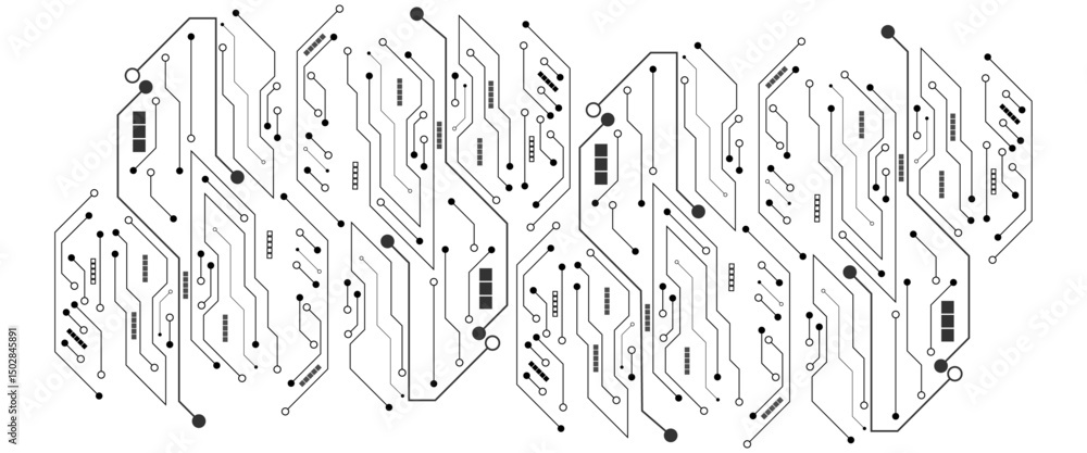 Poster vector abstract technology on white background, abstract technology circuit diagram on white backgro