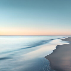 Sunset magic over ocean with stillness and color high resolution picture