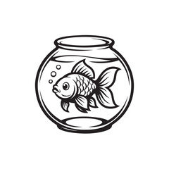goldfish in a jar vector