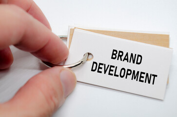 Brand development message emphasized on white note emphasizing visual and value expansion.