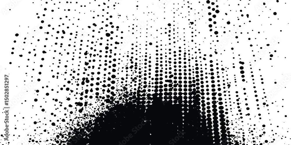 Fototapete vector halftone dotted grunge texture. grunge texture on distress back background. glitch distorted 