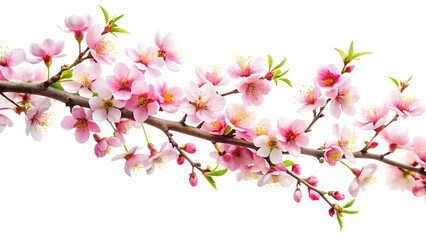 Obraz premium tree branch flower photo overlays summer spring isolated on white background