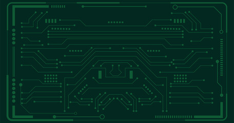 Abstract futuristic circuit board on dark blue background. Digital technology concept. 