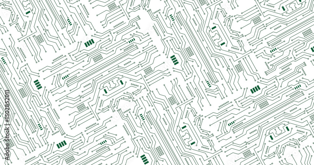 Poster technology green circuit board background abstract pattern.