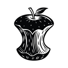 Apple core seed on white background vector illustration.