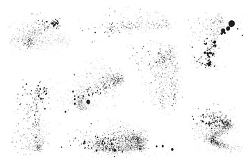 Handmade black vector paint ink different grunge blood splatter background