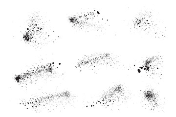 Fototapeta premium Bloody splatter set of grunge texture black blood vector paint isolated background