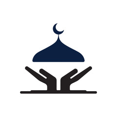 Mosque Logo Design Vector, Unique and Professional Mosque Logo Design, Silhouette Mosque Design