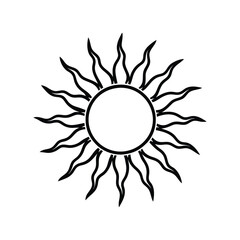 Cute Sun on white background vector illustration