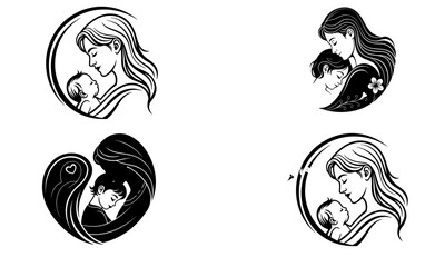 Mother and Daughter High Five Silhouette – Bonding, Parenting, and Family Love