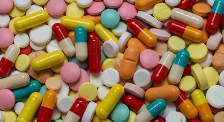 colorful pills background
