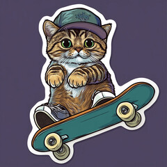 Skateboarding Cat Adventure: Cool Feline on Wheels