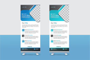Professional Roll-Up Banner Design for Marketing & Events. Clean Business Roll-Up Banner Template | Advertising Standee.