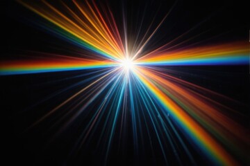 Obraz premium A single bright light shining brightly on a dark or black background, often used as a symbol of hope or guidance