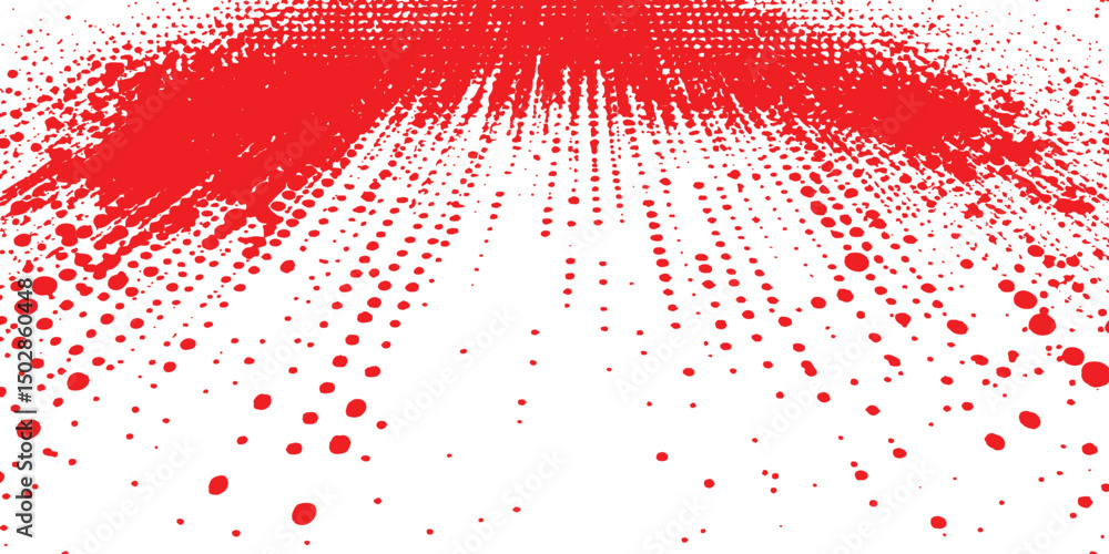 Fototapete red halftone dotted grunge texture. vector grunge texture on distress background. glitch distorted g