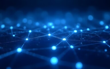 Connected Network blue background