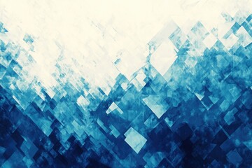 Abstract geometric design with blue and white squares