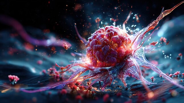 Cancer Cell Under Microscope