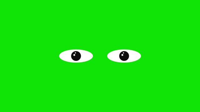 Funny eye Blinking animation on green screen