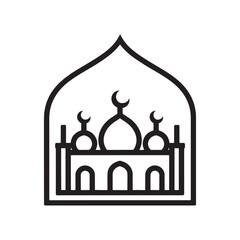 Obraz premium Mosque Logo Design Vector, Unique and professional Mosque Logo Design