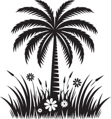 Obraz premium palm tree vector, palm tree silhouette vector, palm tree logo vector isolated on white background