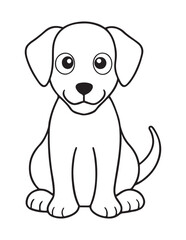 Fototapeta premium cute cartoon dog coloring pages