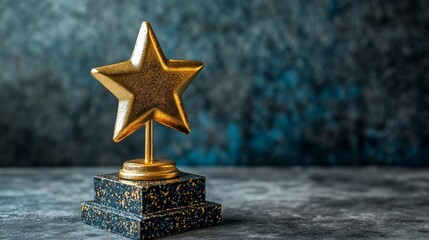 Golden Star Award on Dark Background Achievement Symbol