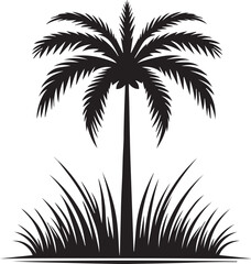 Obraz premium palm tree vector, palm tree silhouette vector, palm tree logo vector isolated on white background