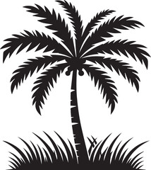 Obraz premium palm tree vector, palm tree silhouette vector, palm tree logo vector isolated on white background