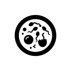 IVF Petri Dish Fertilization Icon for Reproductive Medicine