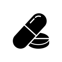 Pill and Capsule Duo Medical Medicine Healthcare Pharmaceutical Icon