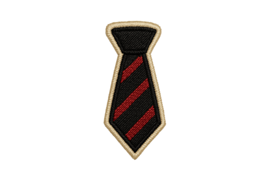 Embroidered Necktie Patch Icon Formal Wear Accessory Design