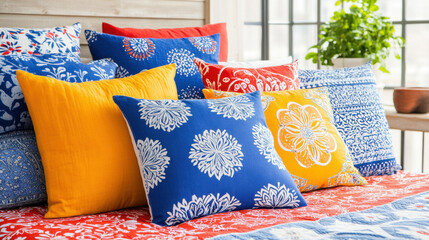 A stylish layered bed display featuring multiple design styles for high-fidelity stock images.