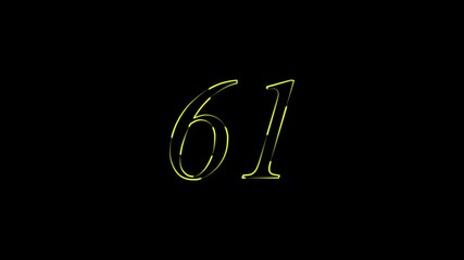 Text 61 countdown animation icon.
