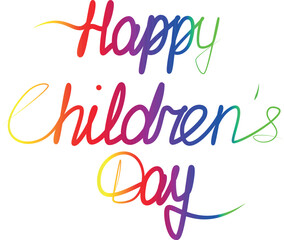 Happy children day, continuous one line drawing. vector