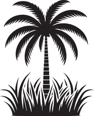 Obraz premium palm tree vector, palm tree silhouette vector, palm tree logo vector isolated on white background
