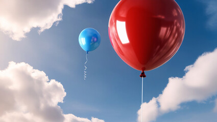 Fototapeta premium Red and Blue Balloons