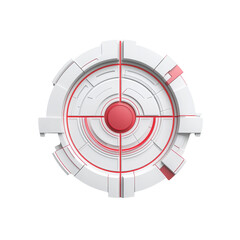 Abstract Red and White Circular Tech Target Interface