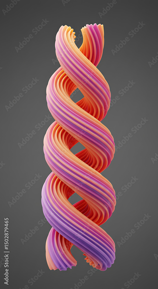 Poster abstract colorful spiral 3d render swirling gradient design element