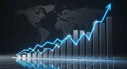 Graph Chart Showing Financial Growth and Rising Business Success